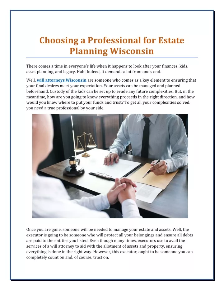 choosing a professional for estate planning