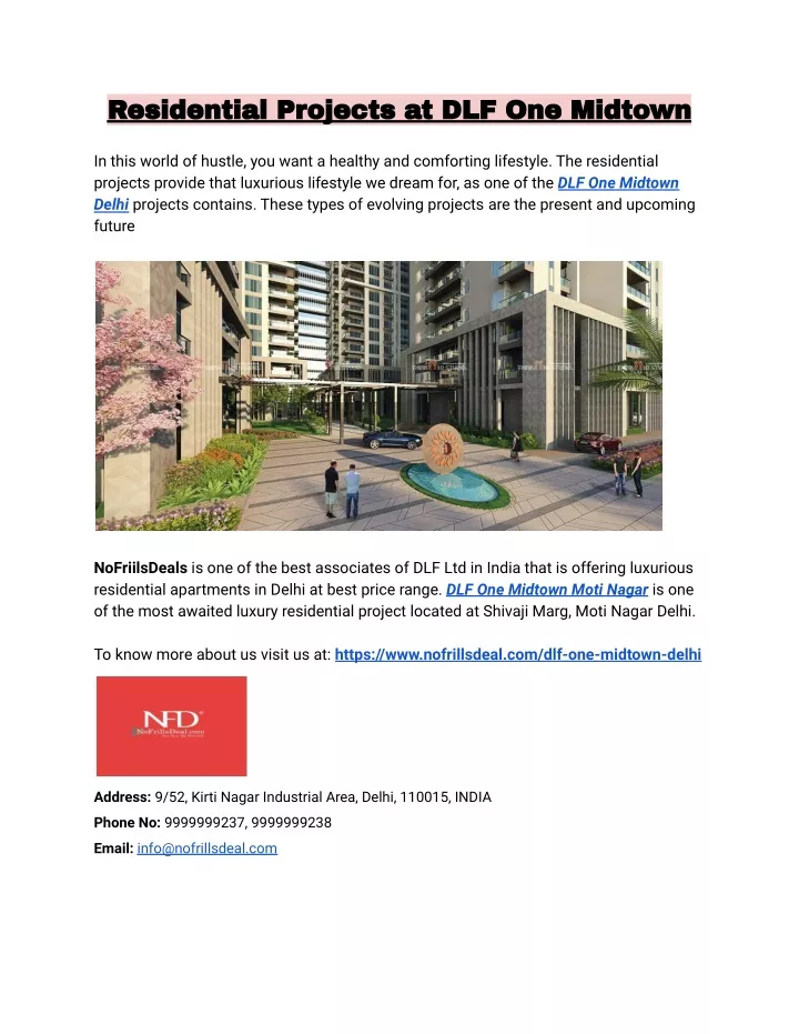 residential projects at dlf one midtown