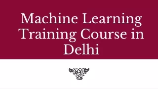 Machine Learning  Course in Delhi