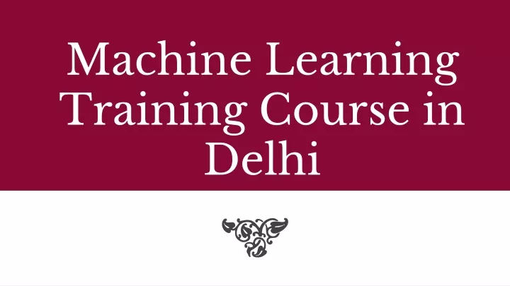 machine learning training course in delhi