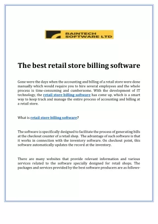 The best retail store billing software