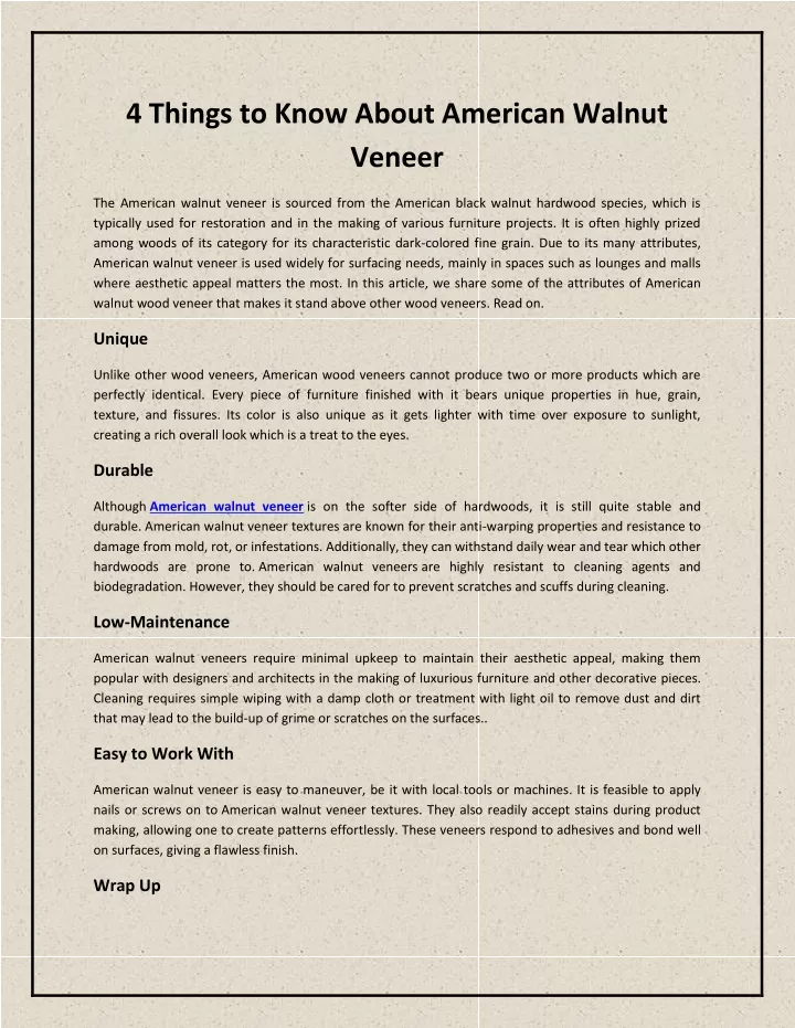 4 things to know about american walnut veneer