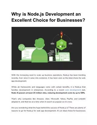 why is node js development an excellent choice