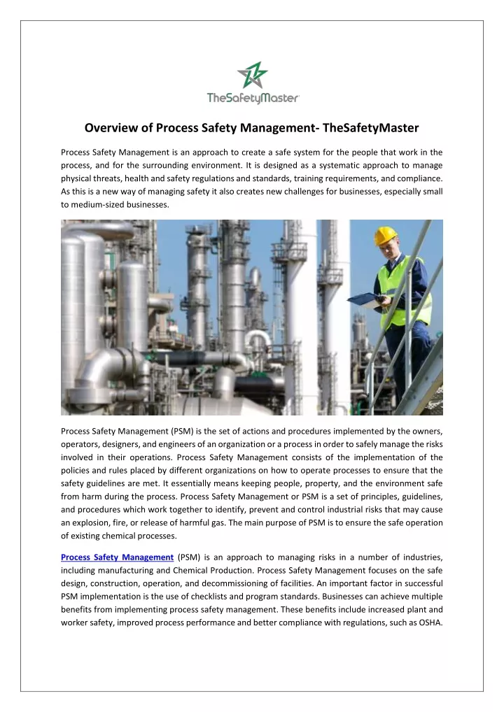 overview of process safety management