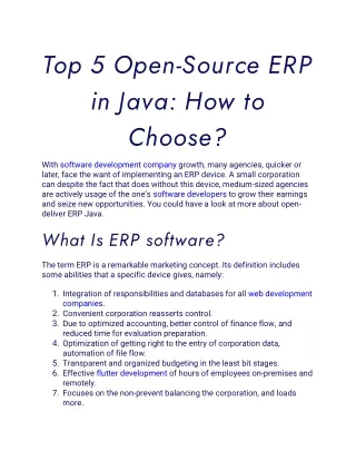 top 5 open source erp in java how to choose