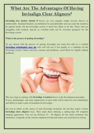 what are the advantages of having invisalign