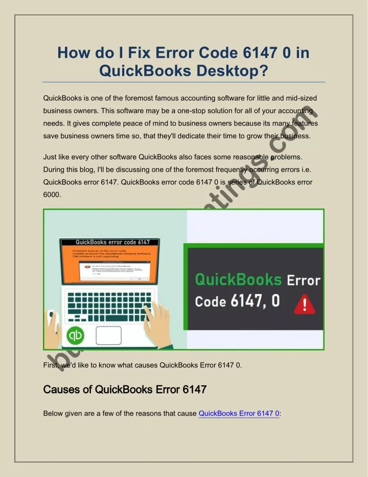 how do i fix error code 6147 0 in quickbooks