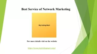 Best Service of Network Marketing