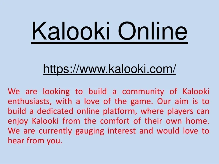 PPT - Kalooki.com Offer The Best Online Kalooki Games PowerPoint ...