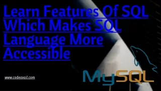 learn features of sql which makes sql language