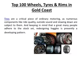 Top 100 Wheels, Tyres & Rims in gold coast