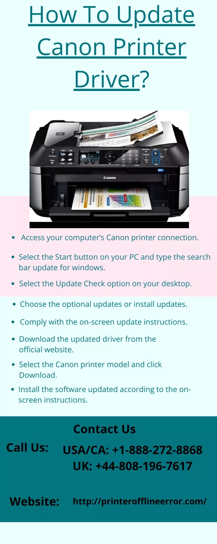 how to update canon printer driver