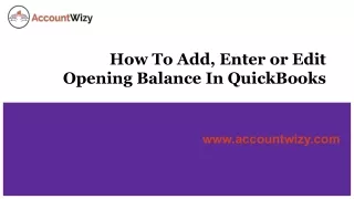 How To Add, Enter or Edit Opening Balance In QuickBooks