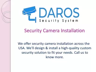 security camera installation