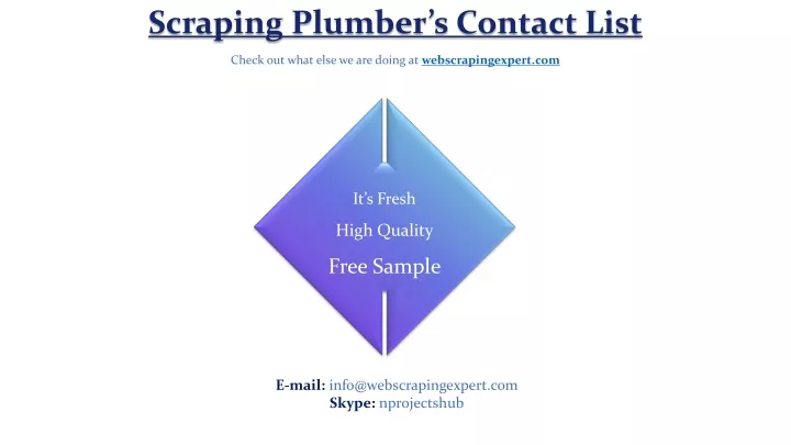 scraping plumber s contact list