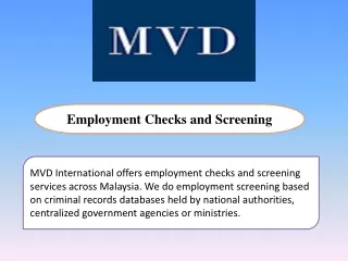 employment checks and screening