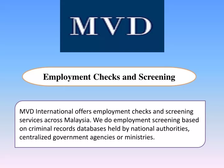 employment checks and screening