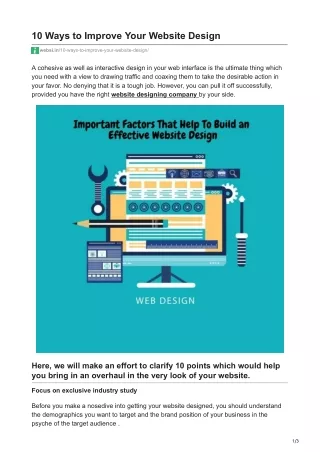 10 ways to improve your website design