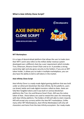 What is Axie Infinity Clone Script