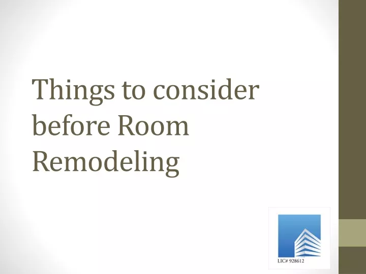 things to consider before room remodeling