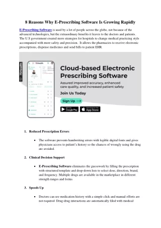 8 reasons why e prescribing software is growing