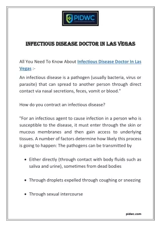 INFECTIOUS DISEASE DOCTOR IN LAS VEGAS