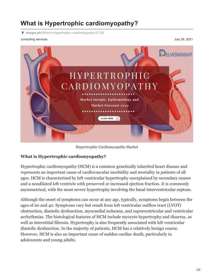 PPT - Hypertrophic cardiomyopathy Market PowerPoint Presentation, free ...