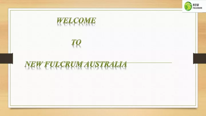 welcome to new fulcrum australia
