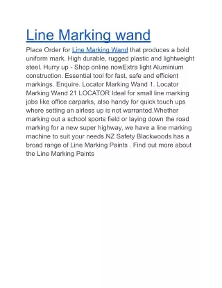 line marking wand place order for line marking