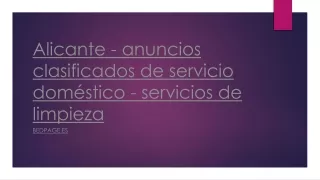 Alicante - anuncios clasificados de servicio doméstico - servicios de limpieza