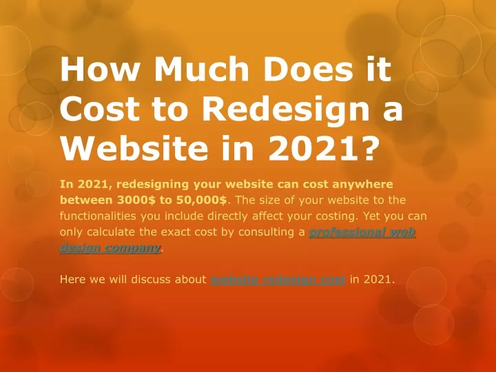how much does it cost to redesign a website in 2021