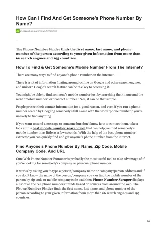 how can i find and get someone s phone number