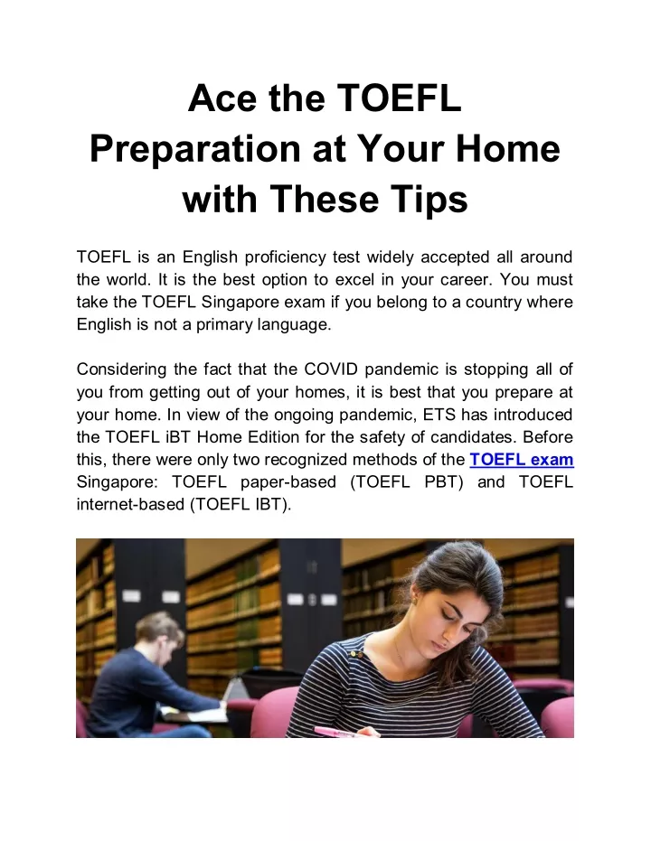 ace the toefl preparation at your home with these