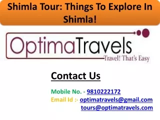 Shimla Tour Things To Explore In Shimla