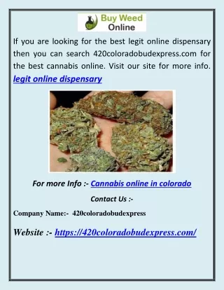 Cannabis online in coloradov s
