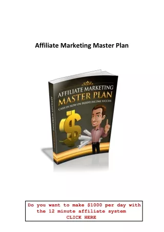 Affiliate Marketing Master Plan