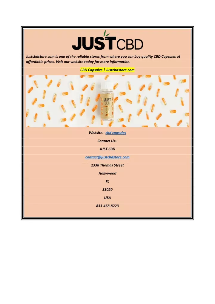 justcbdstore com is one of the reliable stores