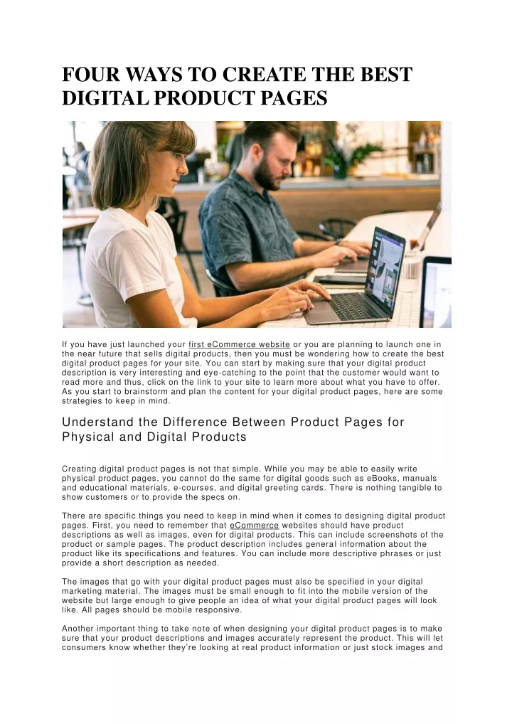 four ways to create the best digital product pages