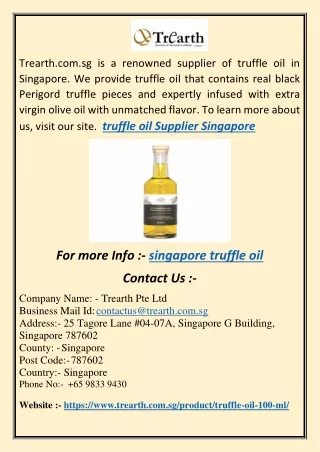 singapore truffle oil DGSD