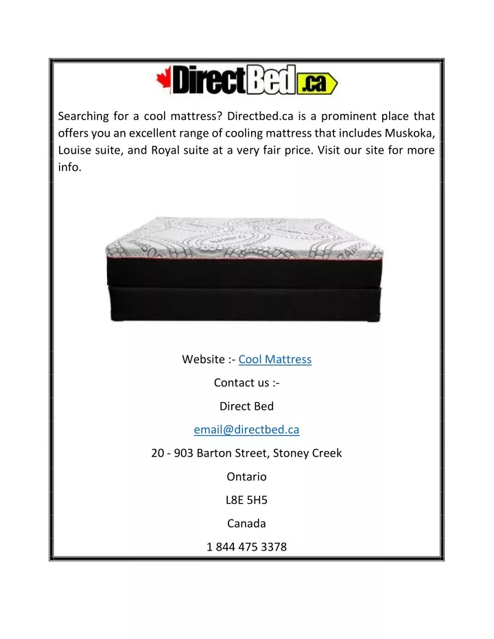 searching for a cool mattress directbed