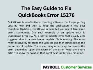 The Easy Guide to Fix QuickBooks Error 15276