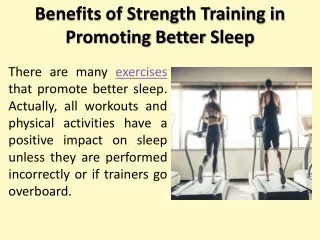 Benefits of Strength Training in Promoting Better Sleep
