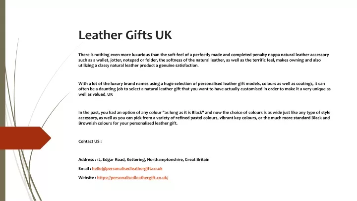 leather gifts uk