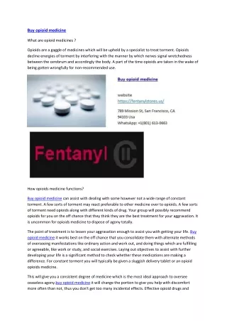 Buy opioid medicine