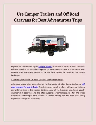 use use camper trailers camper trailers