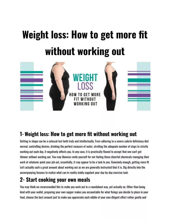 weight loss how to get more fit without working