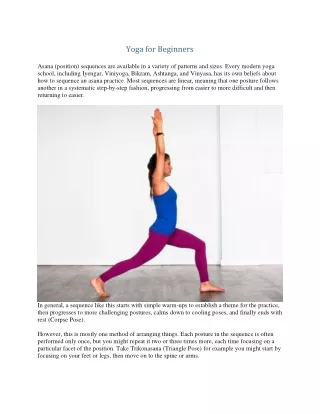 Yoga Sequence for beginners