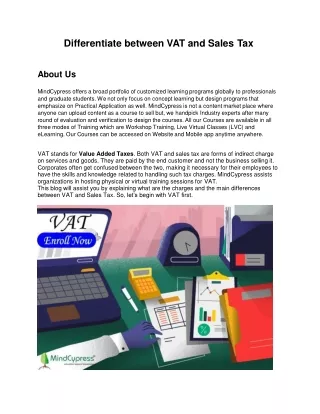 differentiate between vat and sales tax about us