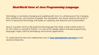 real world uses of java programming language