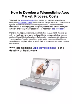 how to develop a telemedicine app market process